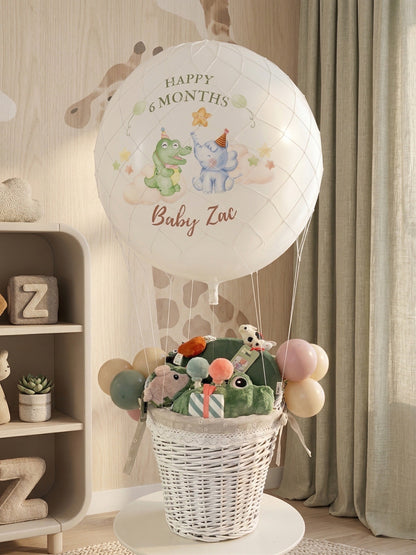 熱氣球夢幻啟航｜精緻寶寶成長禮物｜獨家彩印