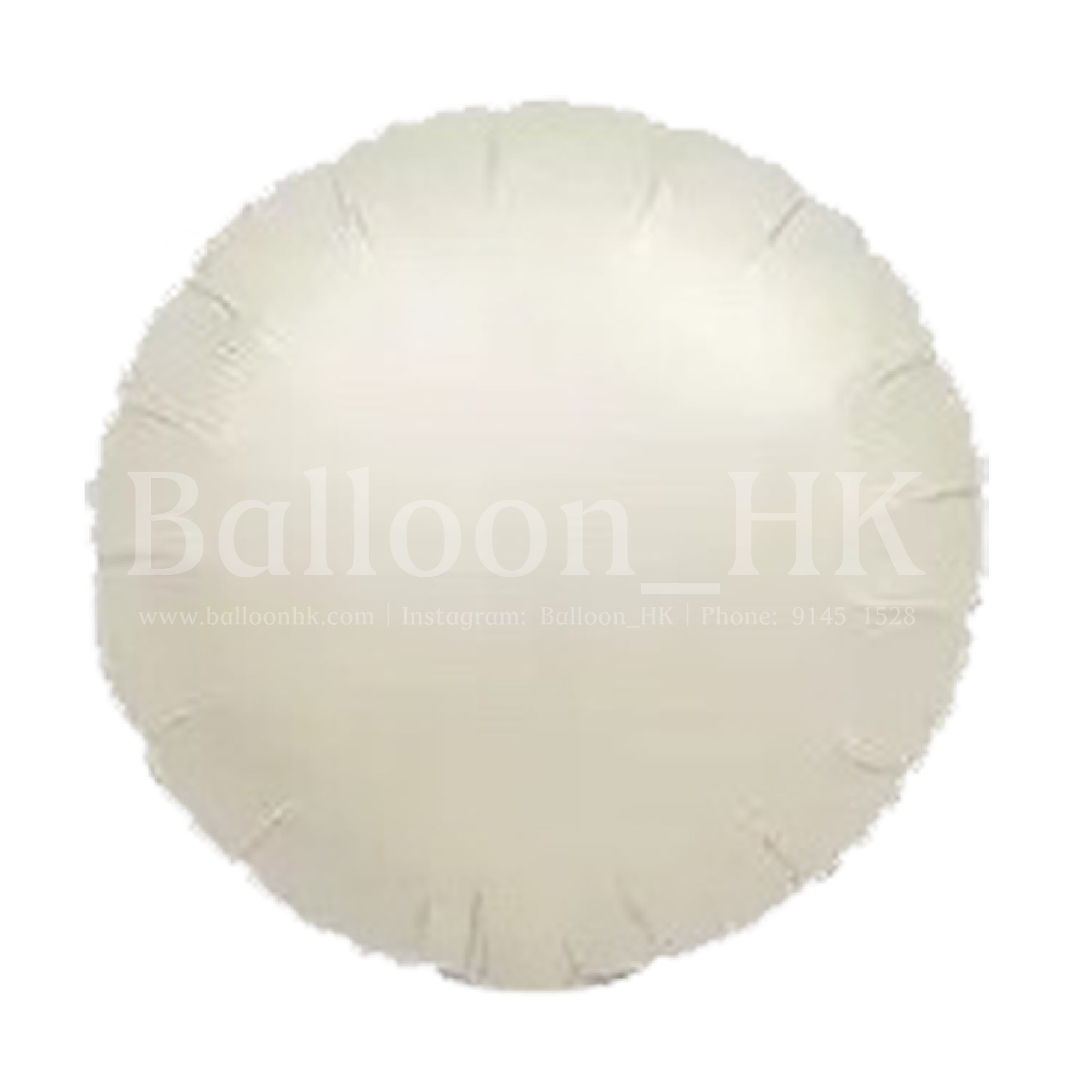 圓形氣球 |奶油白氣球|錫紙氣球| BalloonHK