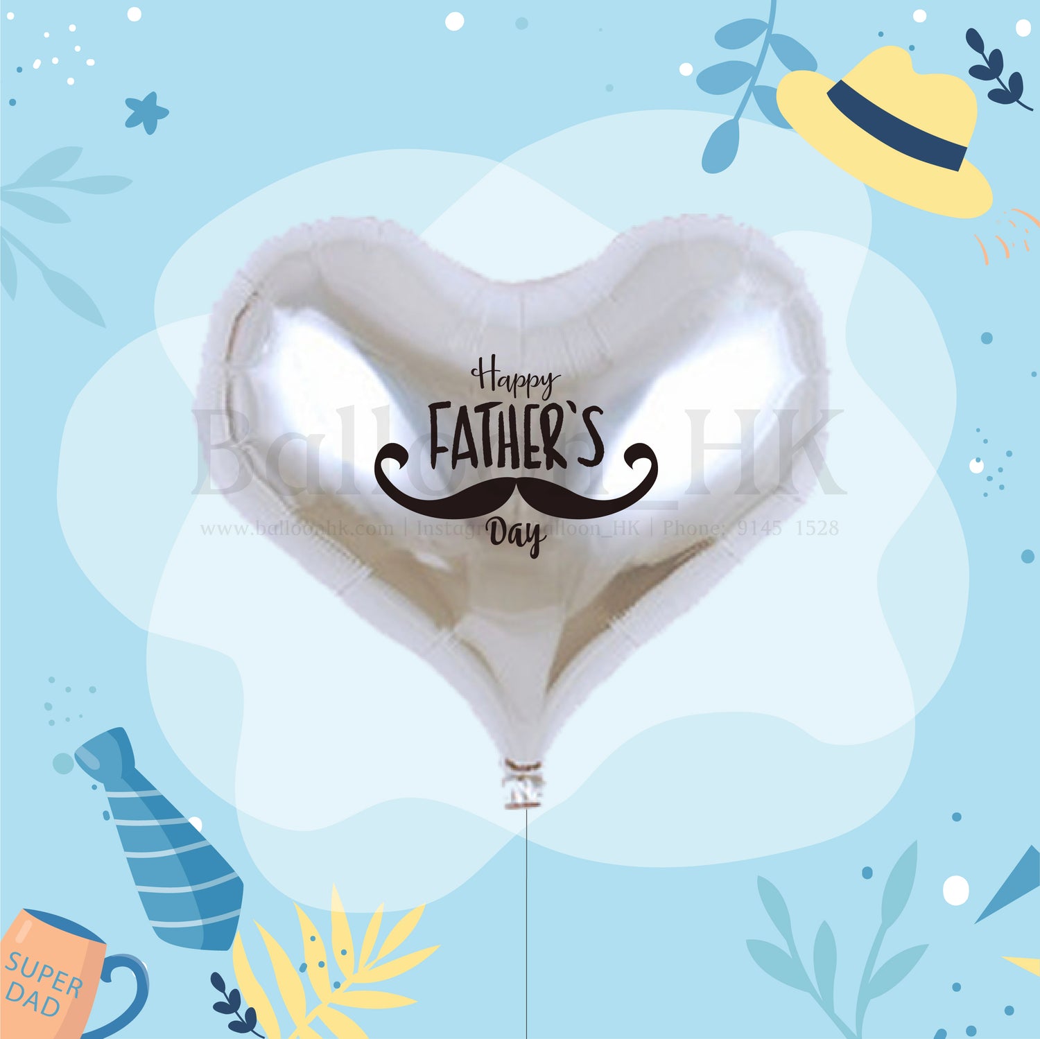 25" Msg超持久飄浮氣球 (心形) - 父親節