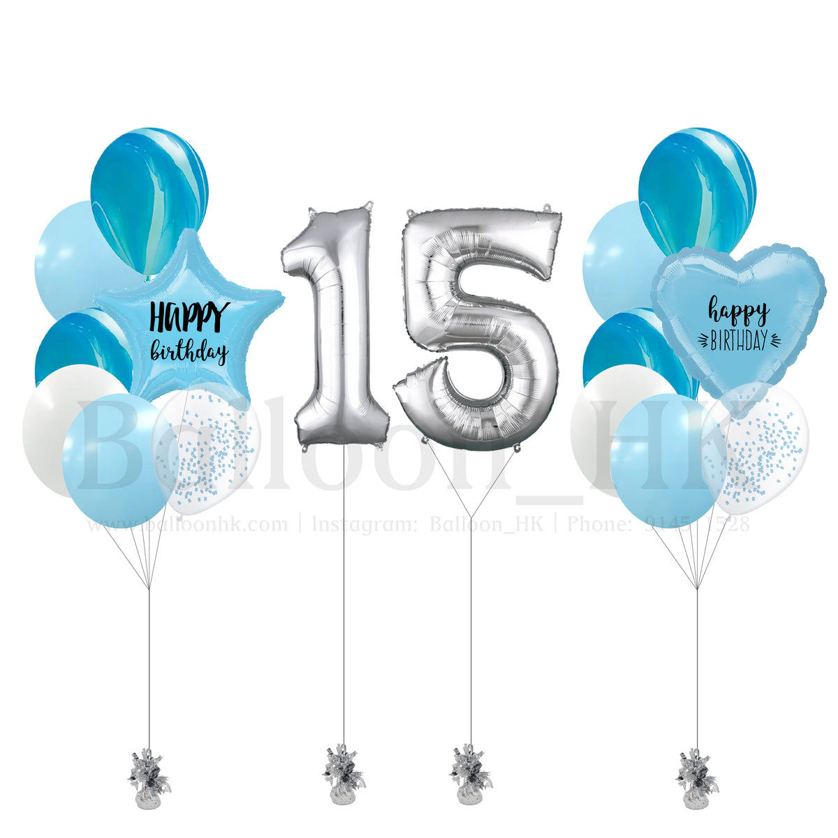 Double Digit 小型生日氣球套裝|主題配色可選|數字氣球