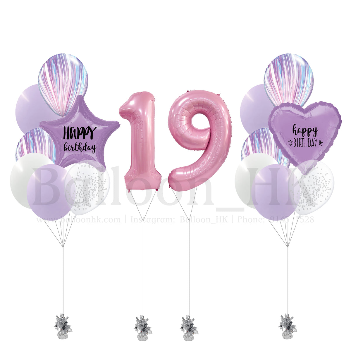 Double Digit 小型生日氣球套裝|主題配色可選|數字氣球
