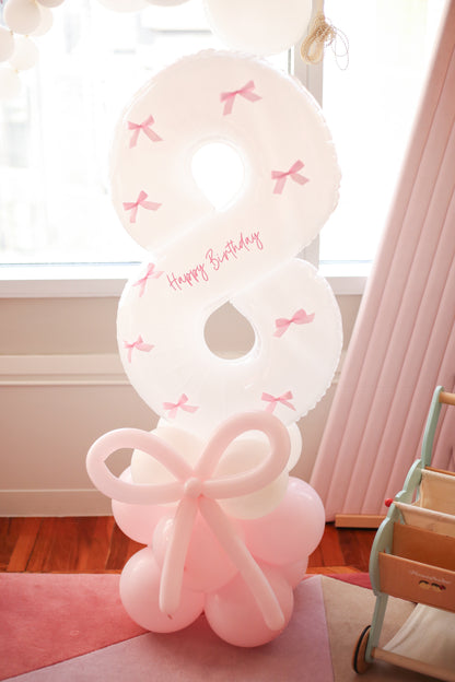 蝴蝶結氣球 | 數字 | 粉紅色氣球 | 生日 | BALLOONHK 氣球專門店|