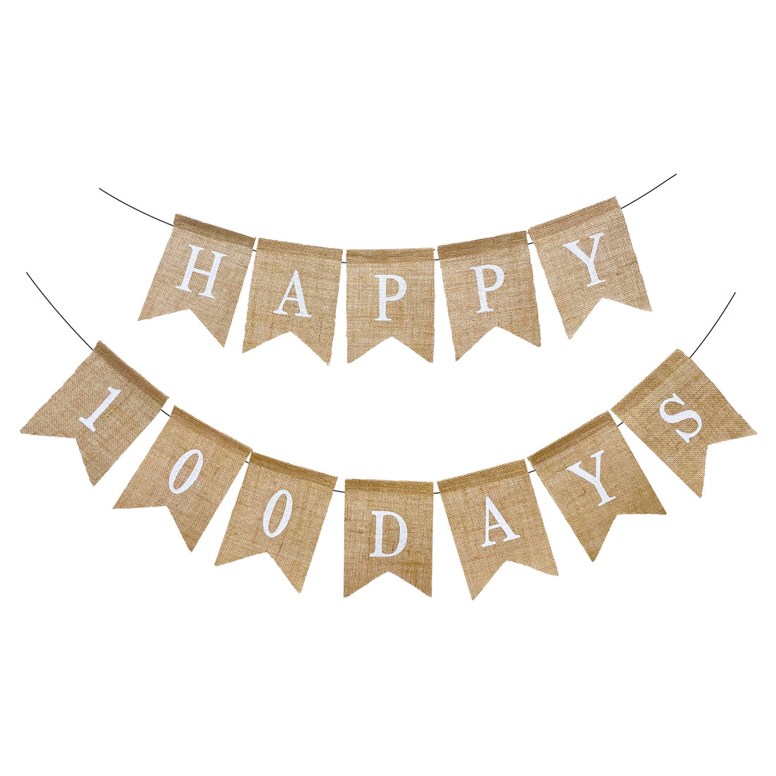 A007B - Happy 100 Days Banner-啡色布料