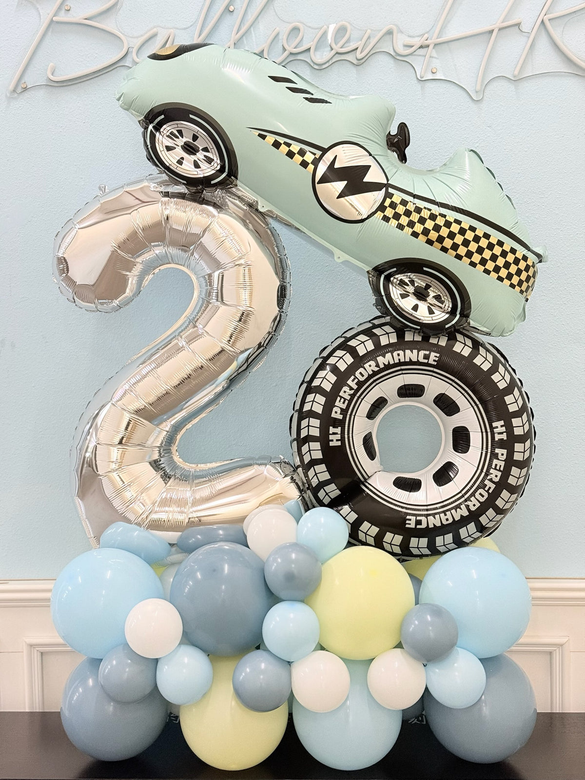 車車生日主題|生日佈置|生日氣球底座|BALLOONHK 氣球專門店