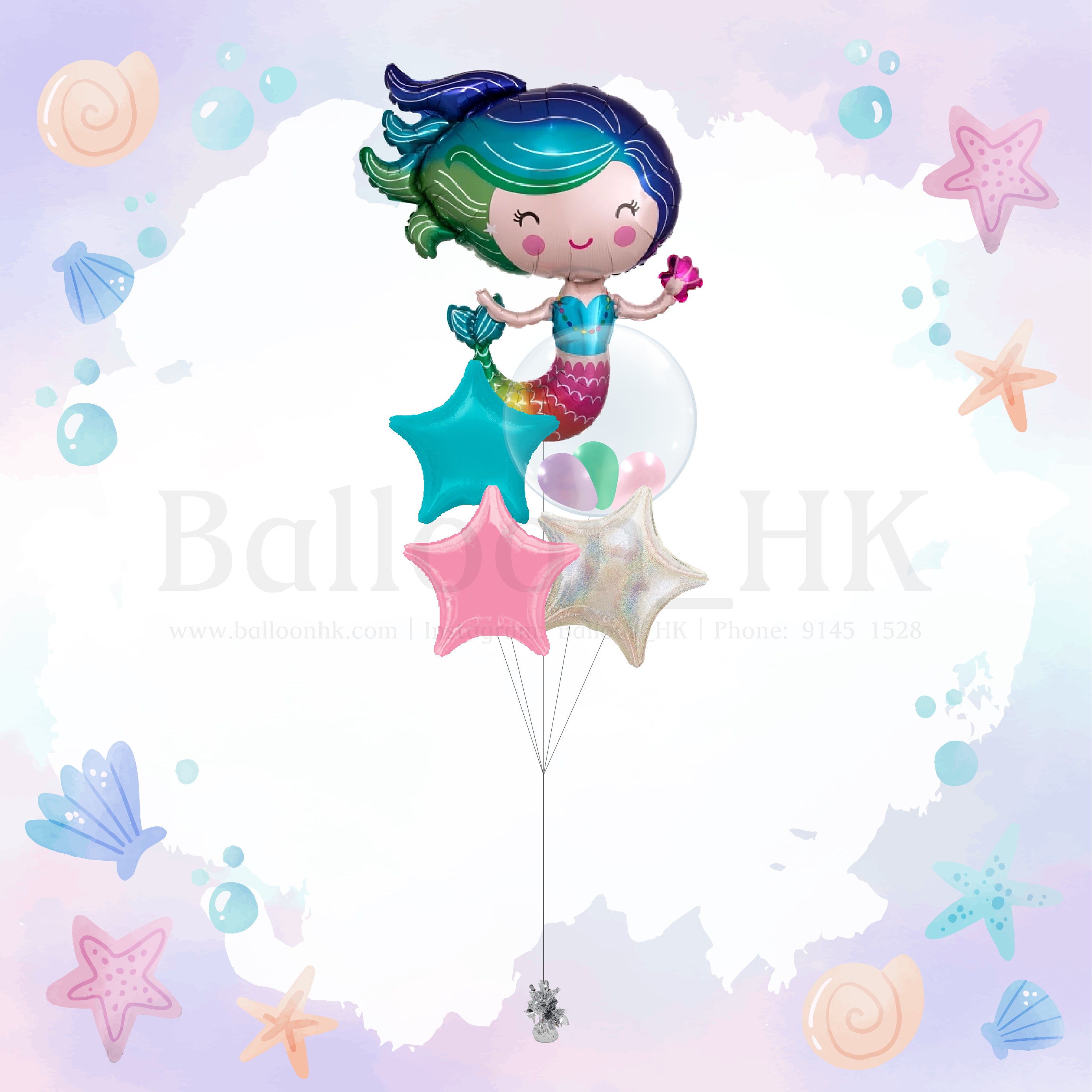 兒童氣球|兒童派對氣球|美人魚氣球|BalloonHK