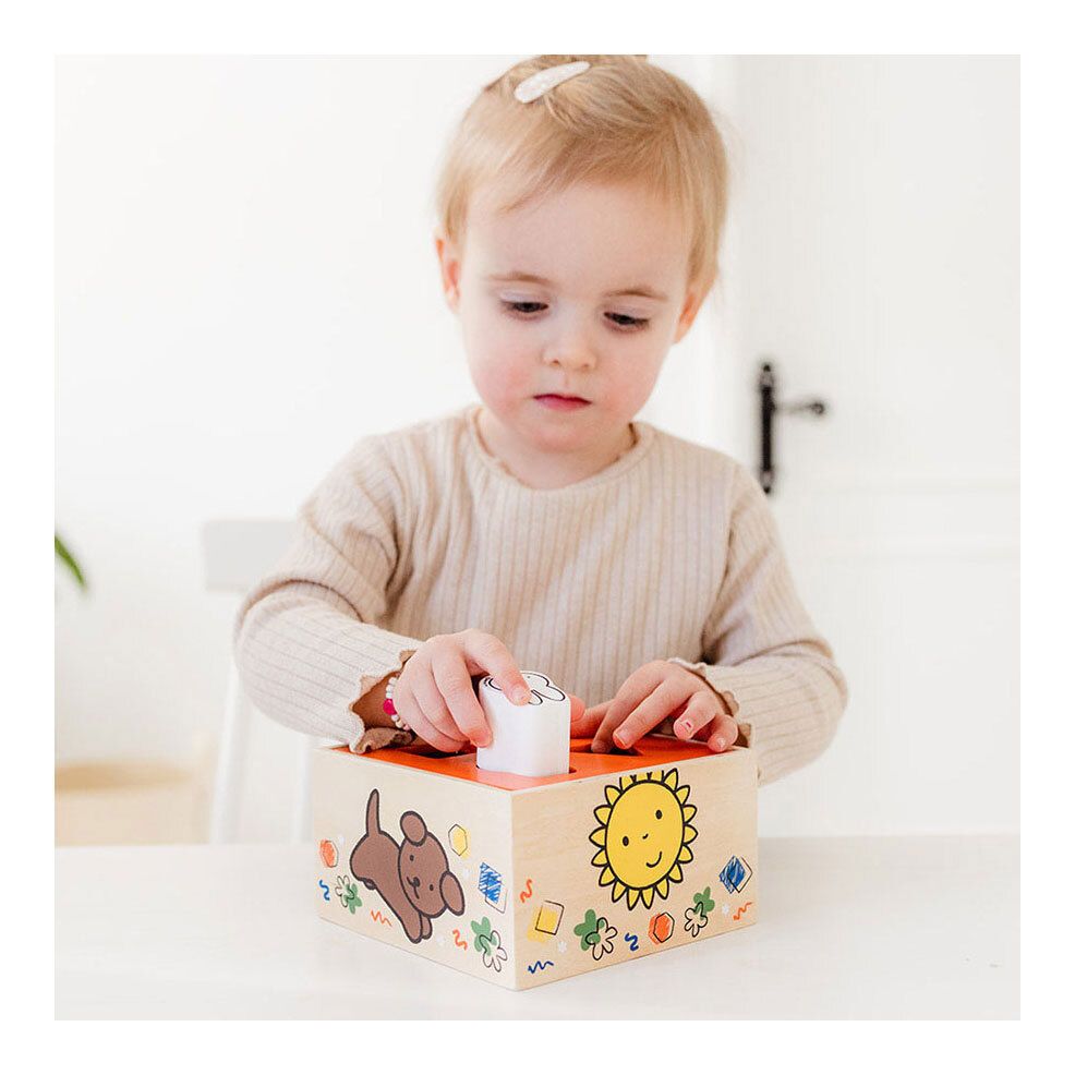 bambolino TOYS - Miffy 玩具積木分類盒|認知學習玩具|米菲兔|木製|幼兒/學齡前兒童益智玩具|鍛煉邏輯思維|學習辨識形狀和顏色|