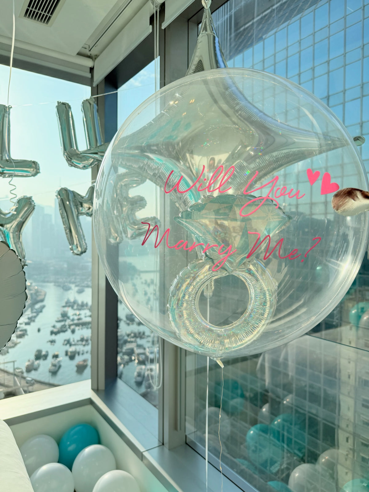 酒店求婚氣球套裝|Tiffany藍|求婚佈置
