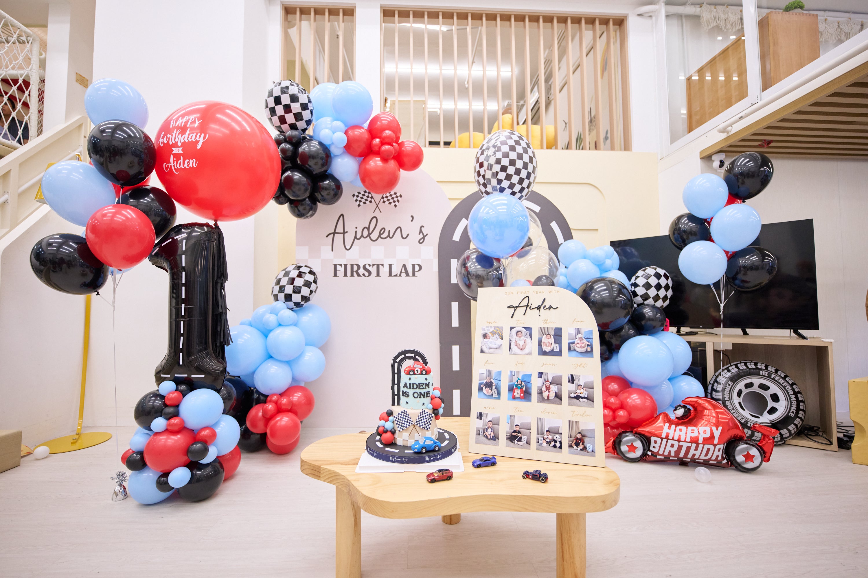 Aiden 1st Birthday|車車主題|生日會氣球佈置