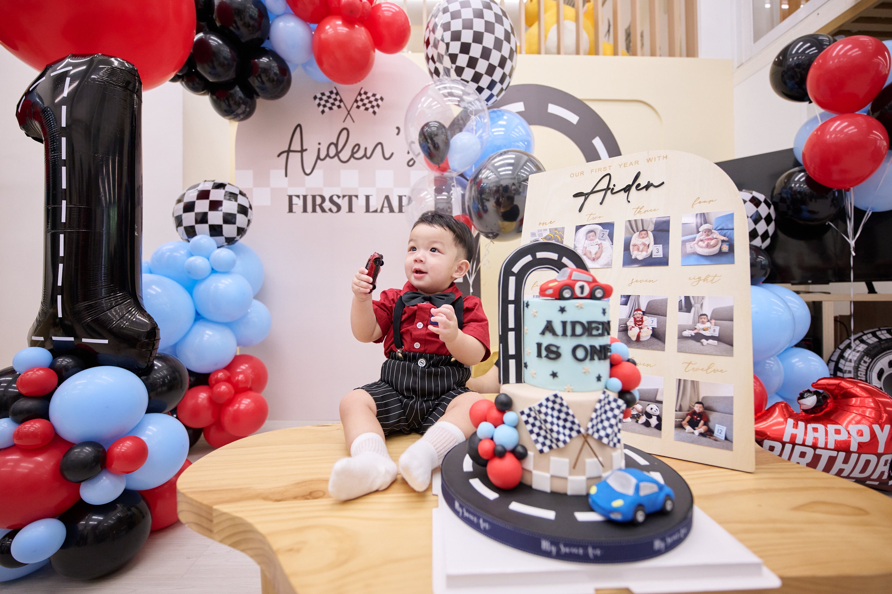 Aiden 1st Birthday|車車主題|生日會氣球佈置