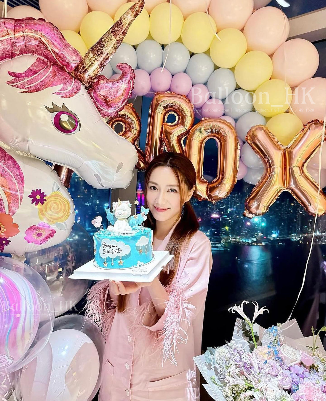 Unicorn氣球|婚前派對佈置|婚前派對氣球|BalloonHK