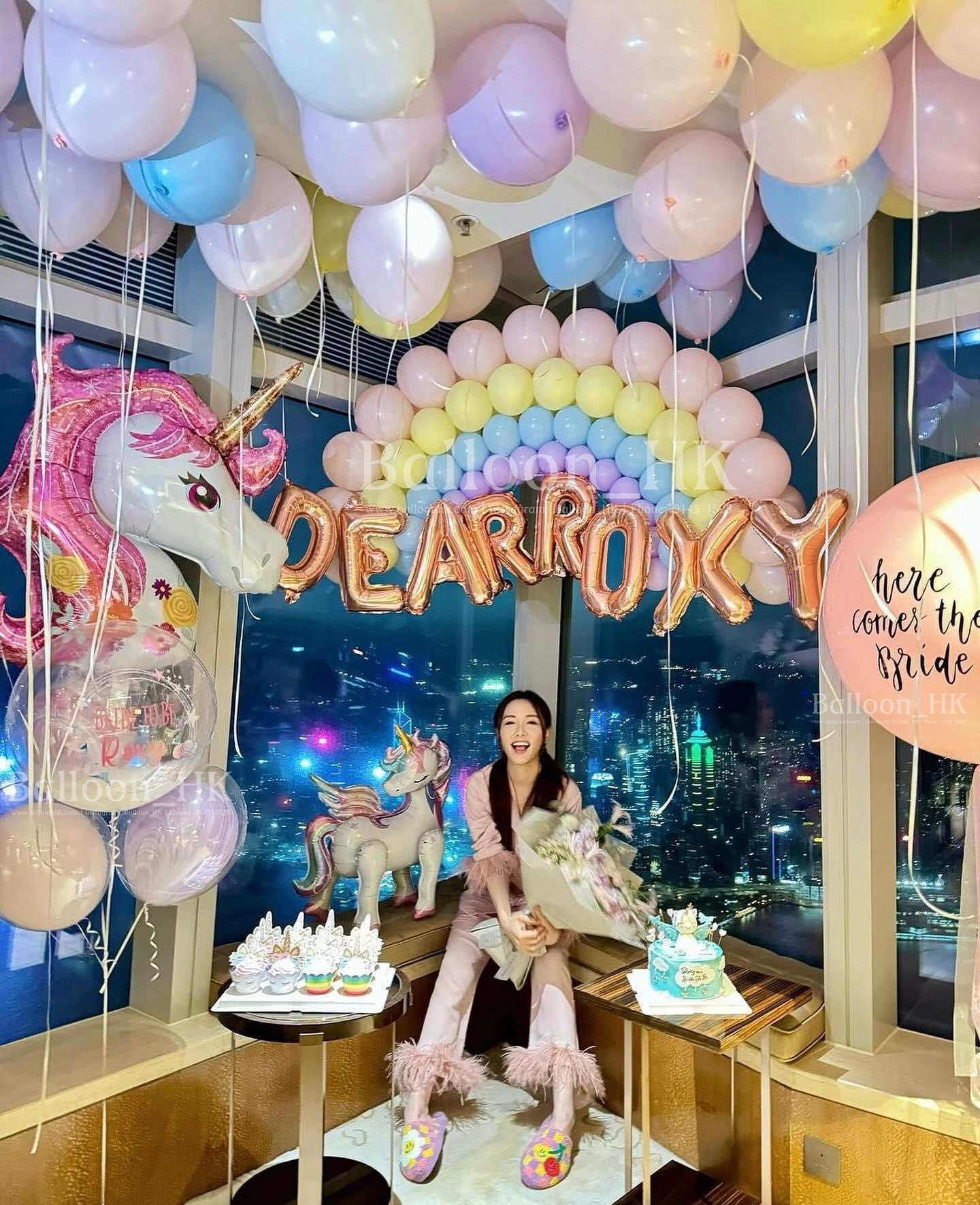 彩虹氣球|婚前派對佈置|婚前派對氣球|BalloonHK