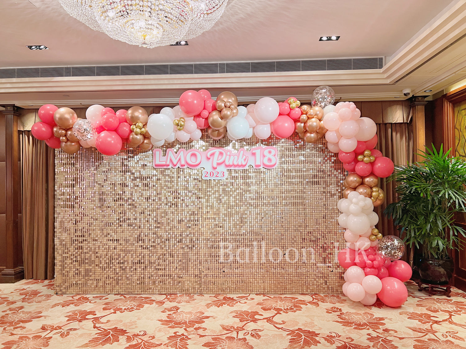 Shimmy Wall with Balloon Garland | 氣球鏈|氣球花環