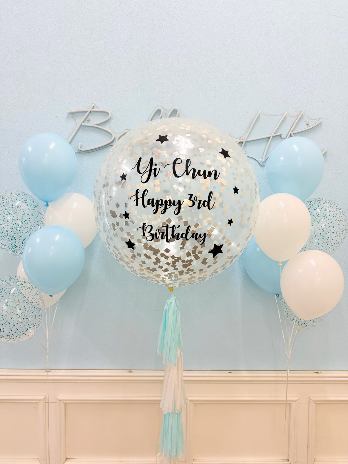 清新粉藍|生日氣球 | 派對氣球 | BALLOONHK 氣球專門店