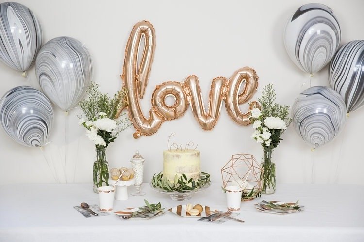 11" 橡膠瑪瑙氣球-黑白色