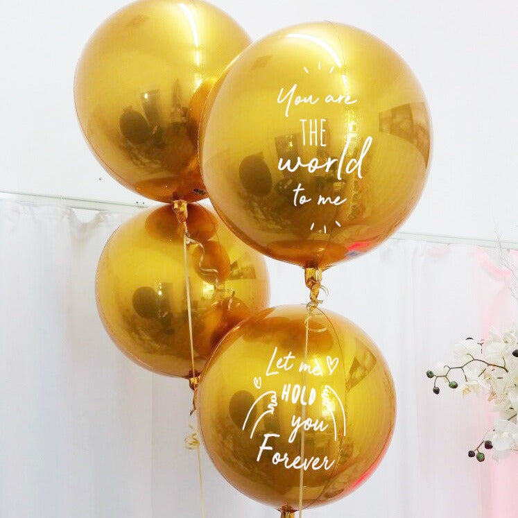 球狀Message氣球 |金色氣球|氣球| Balloon HK