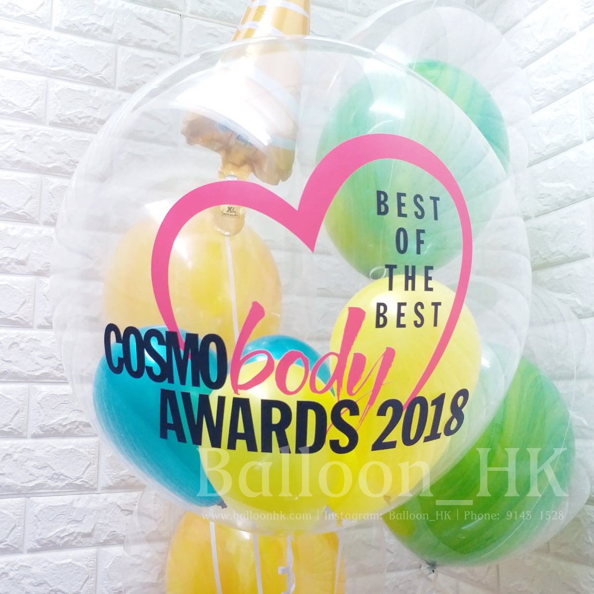 彩印水晶波中波氣球+公司Logo