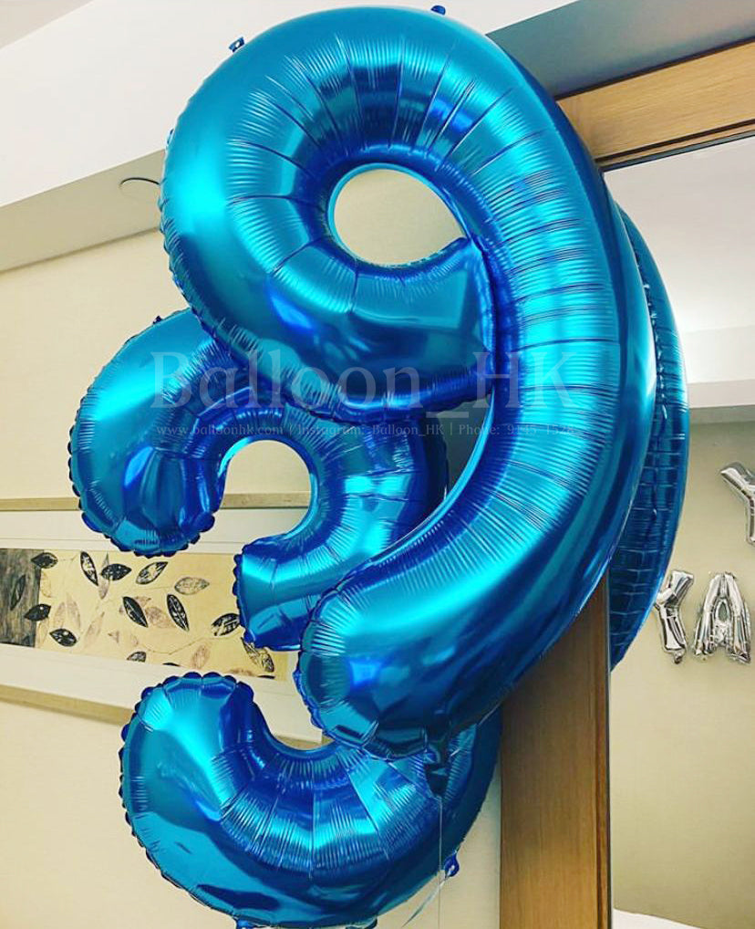 藍色氣球|數字氣球|錫紙氣球 | BalloonHK