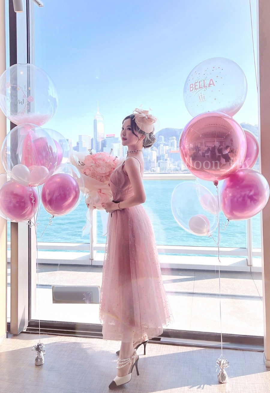 法式優雅|浪漫生日氣球裝飾|生日氣球 |生日氣球set | Birthday balloon | BalloonHK