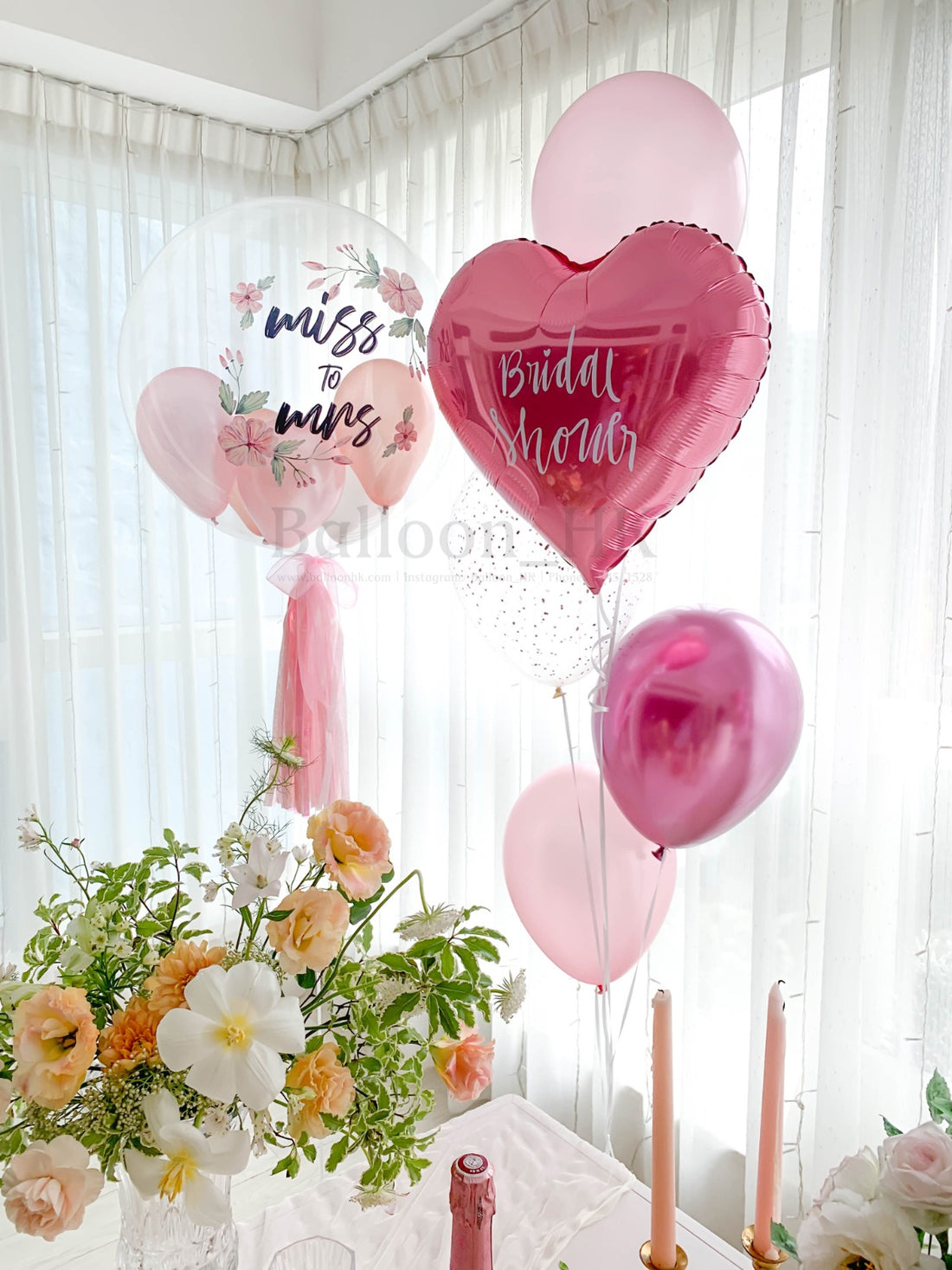 婚前派對氣球|婚前派對佈置|bridal shower氣球| BalloonHK
