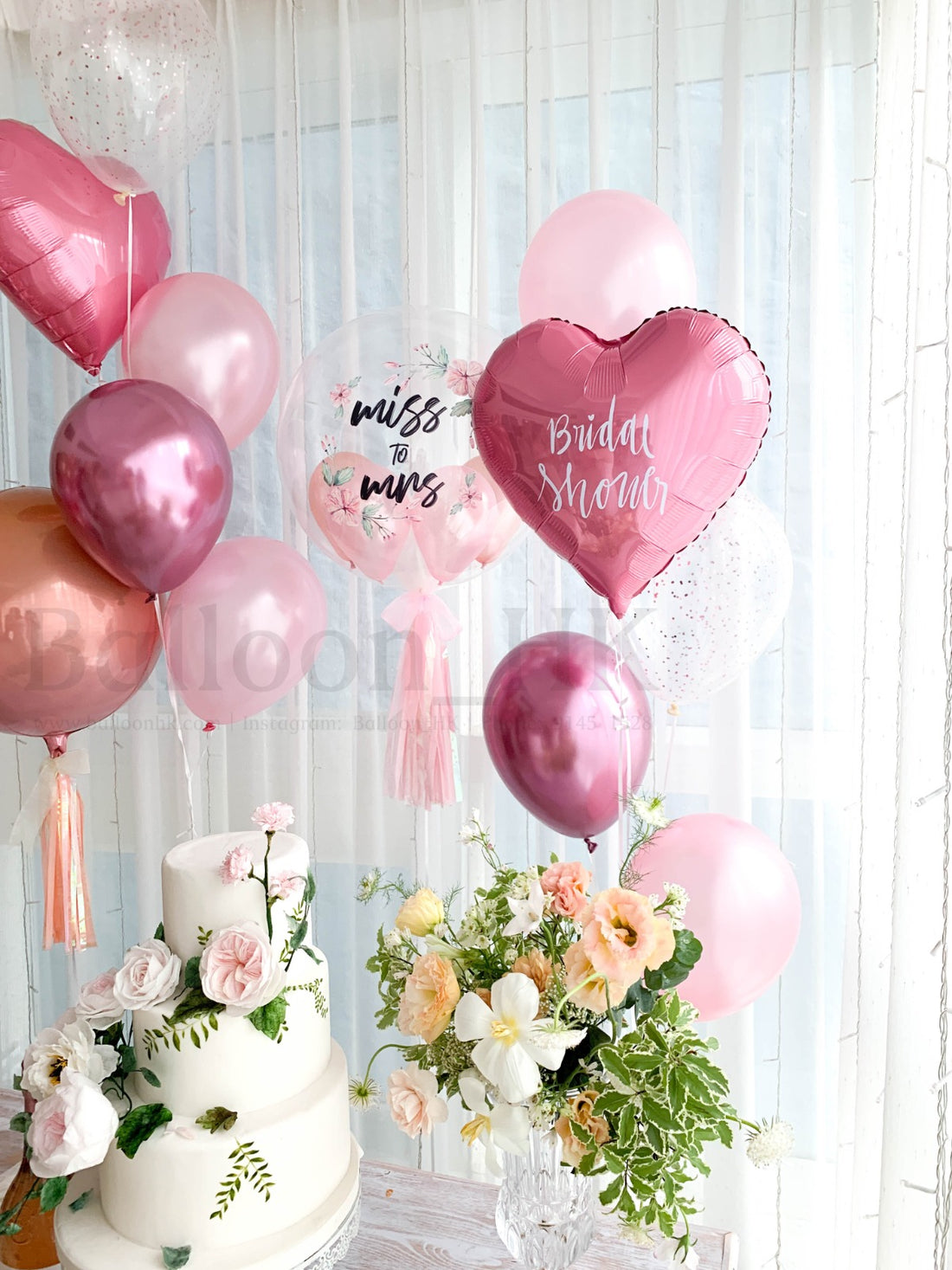 婚前派對氣球|bridal shower佈置|bridal shower氣球| Balloon HK
