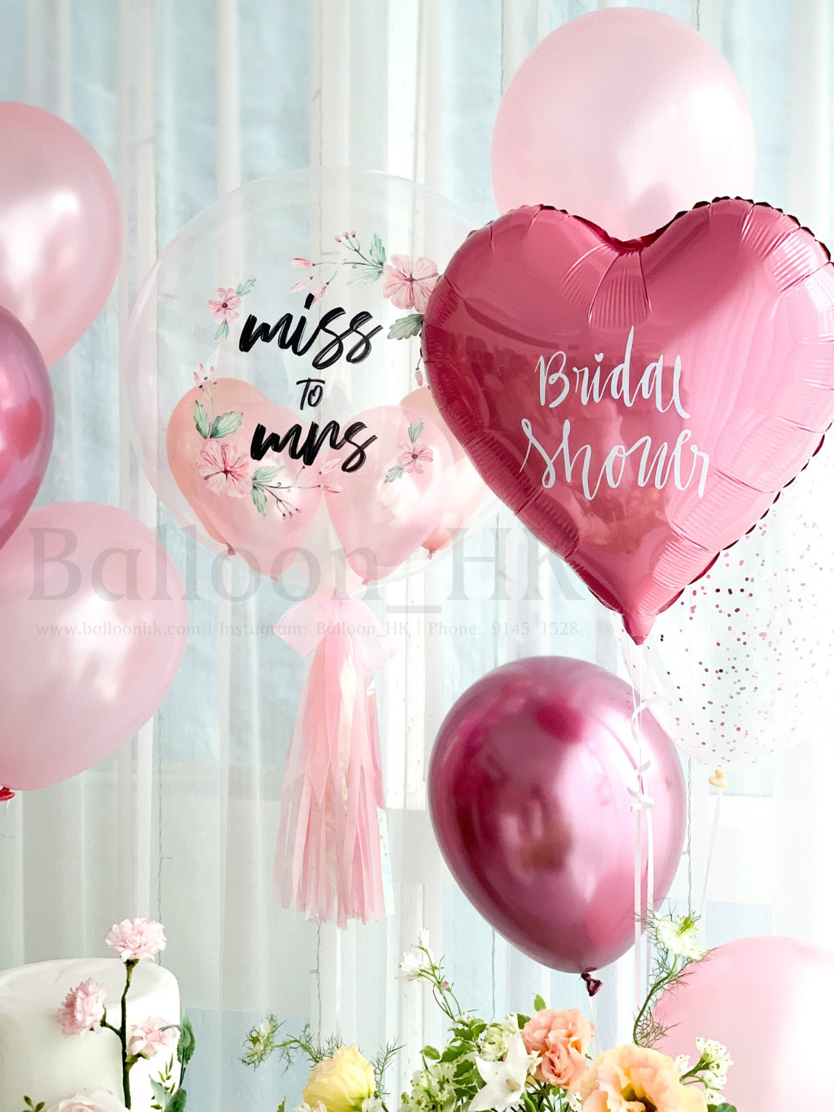 婚前派對氣球|bridal shower佈置|bridal shower氣球| BalloonHK