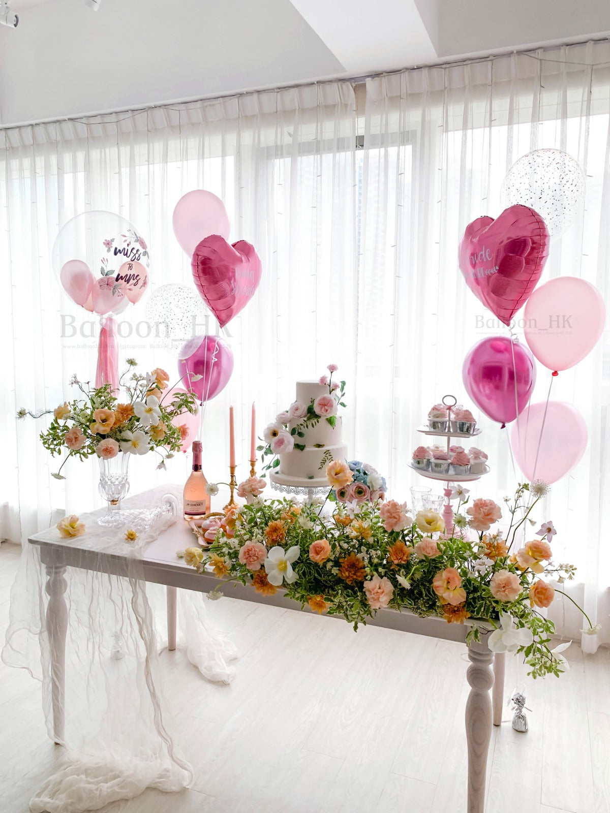 婚前派對氣球|bridal shower佈置|bridal shower氣球| Balloon HK
