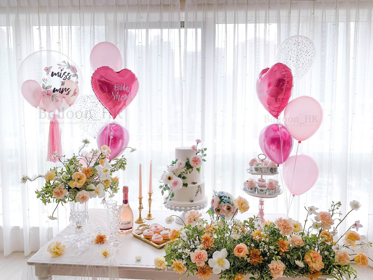 婚前派對氣球|婚前派對佈置|bridal shower氣球| BalloonHK