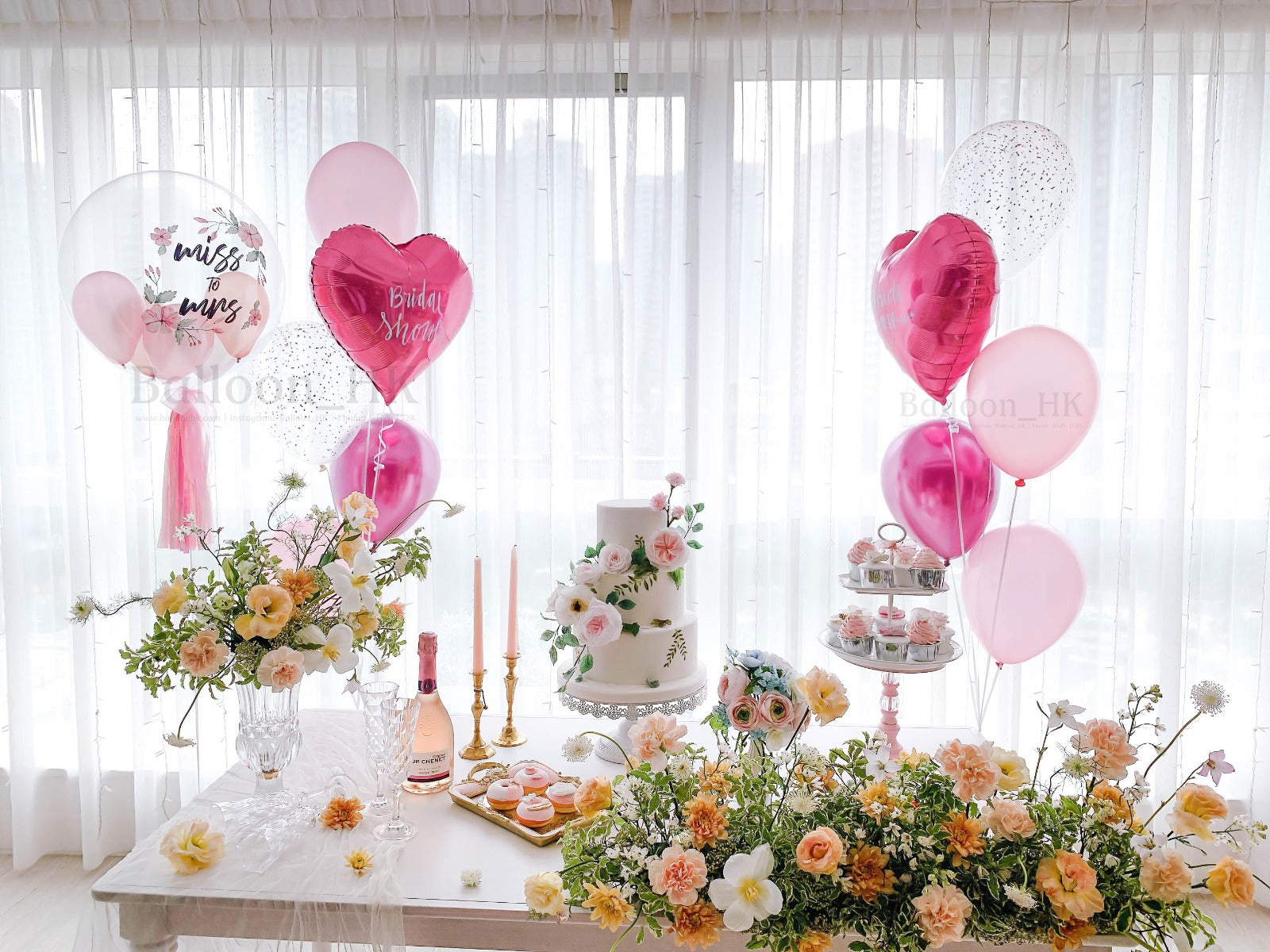 婚前派對氣球|婚前派對佈置|bridal shower氣球| BalloonHK