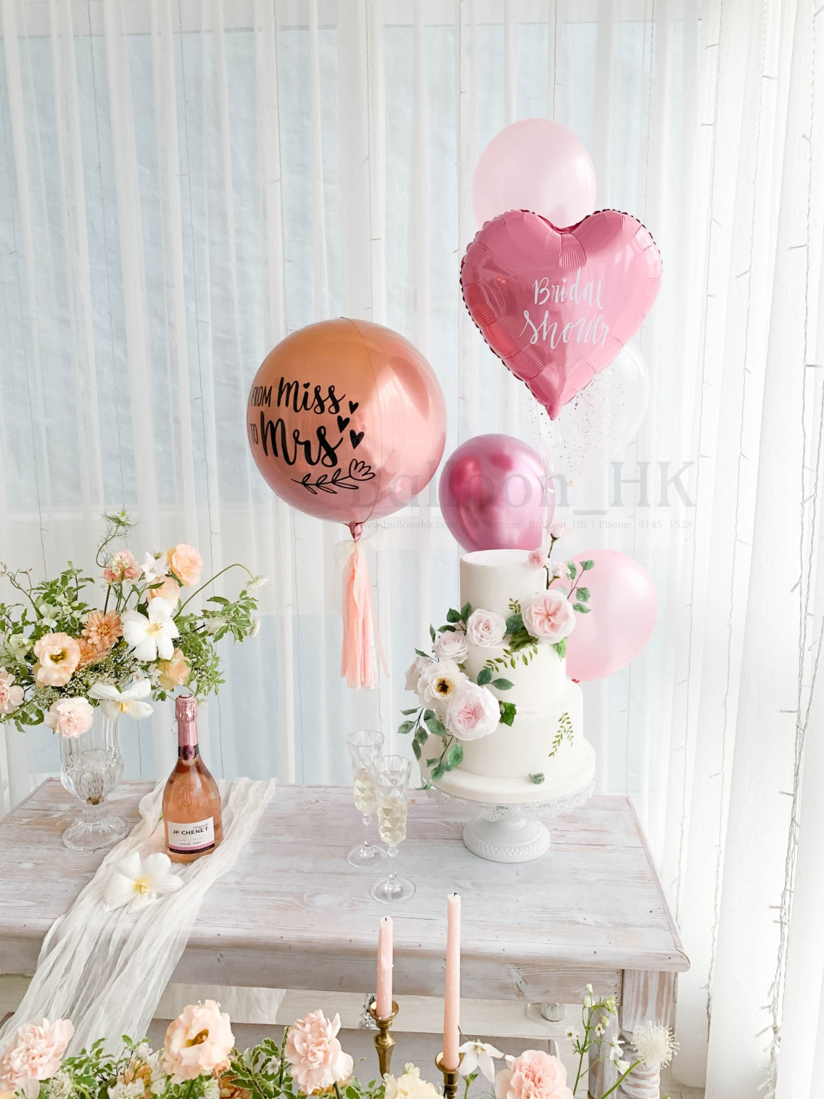 婚前派對氣球|bridal shower佈置|bridal shower氣球| Balloon HK