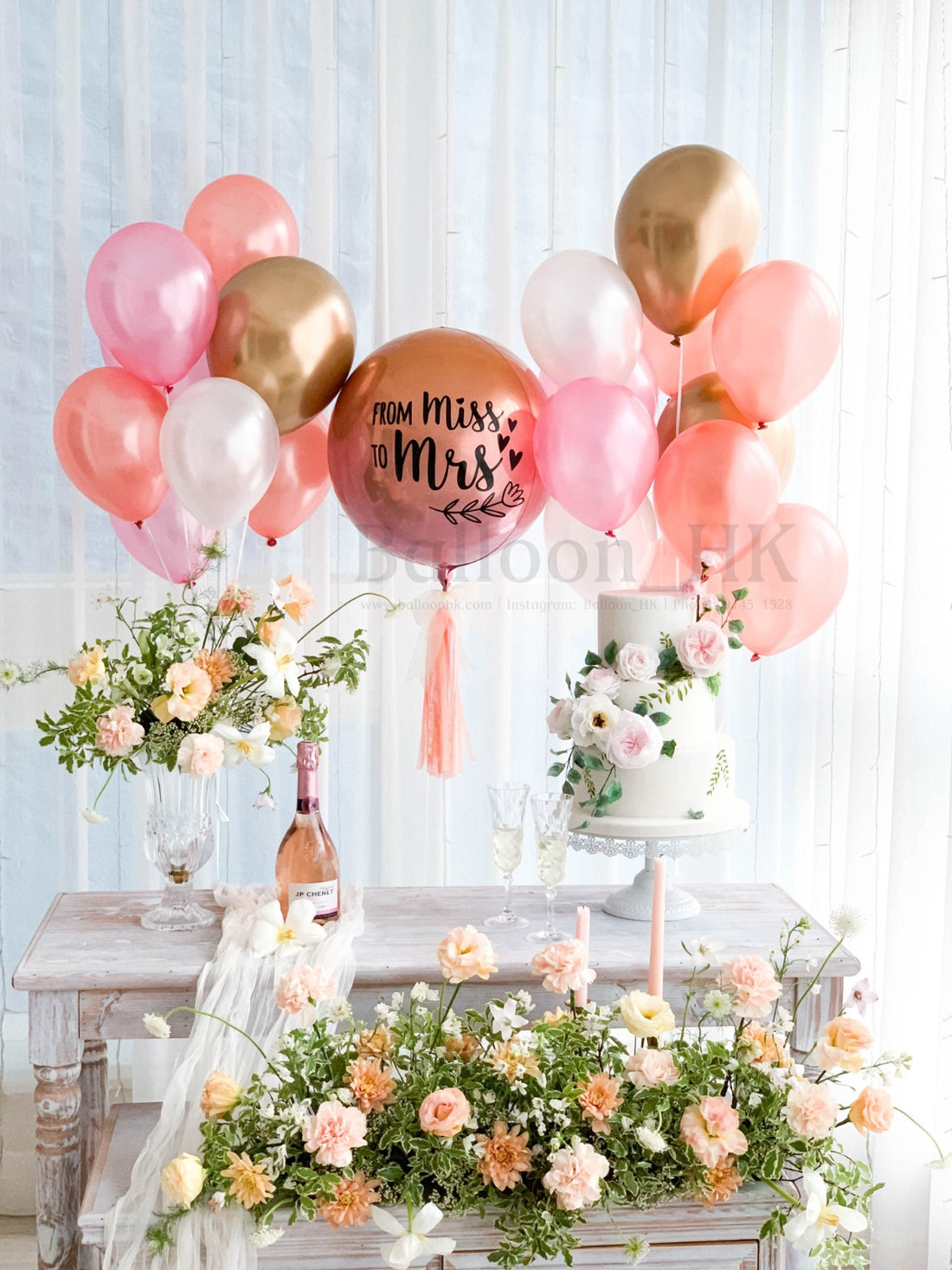 婚前派對氣球|bridal shower佈置|bridal shower氣球| Balloon HK