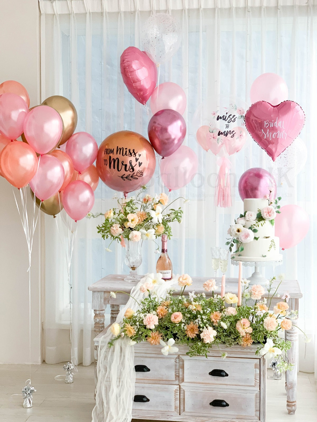 婚前派對氣球|婚前派對佈置|bridal shower氣球| BalloonHK