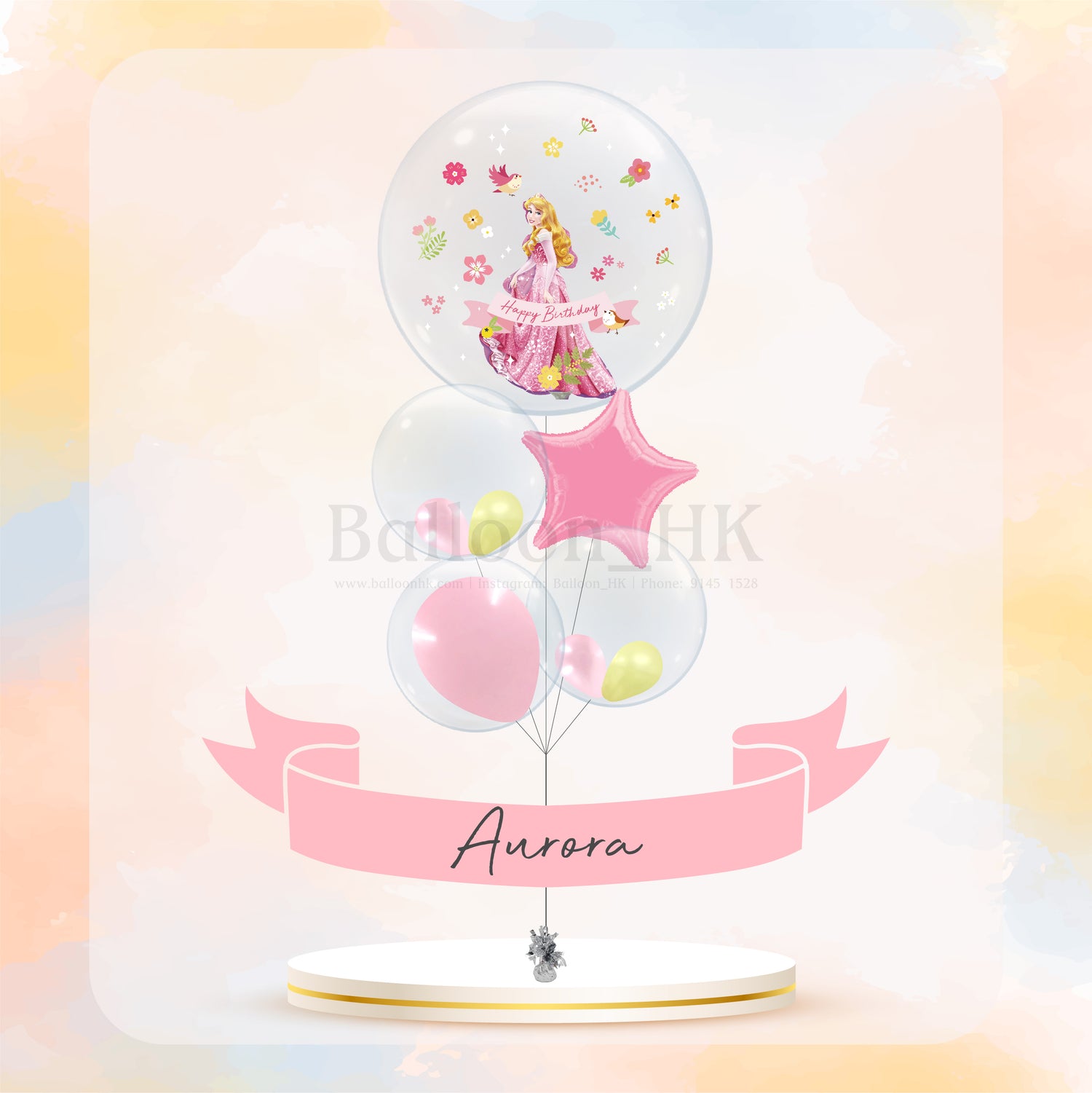 睡美人氣球|兒童生日氣球|迪士尼公主氣球|Balloon HK