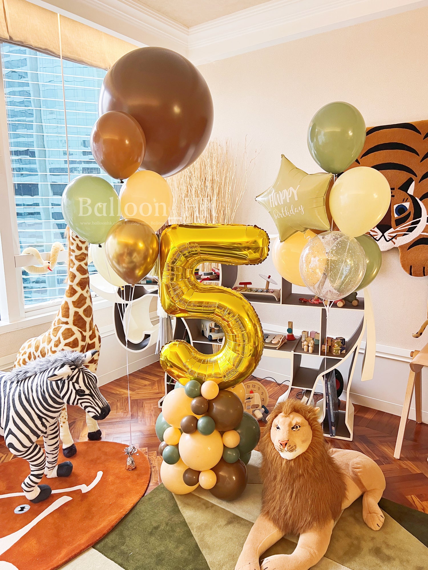 數字氣球底座|生日佈置氣球|兒童派對氣球|BalloonHK