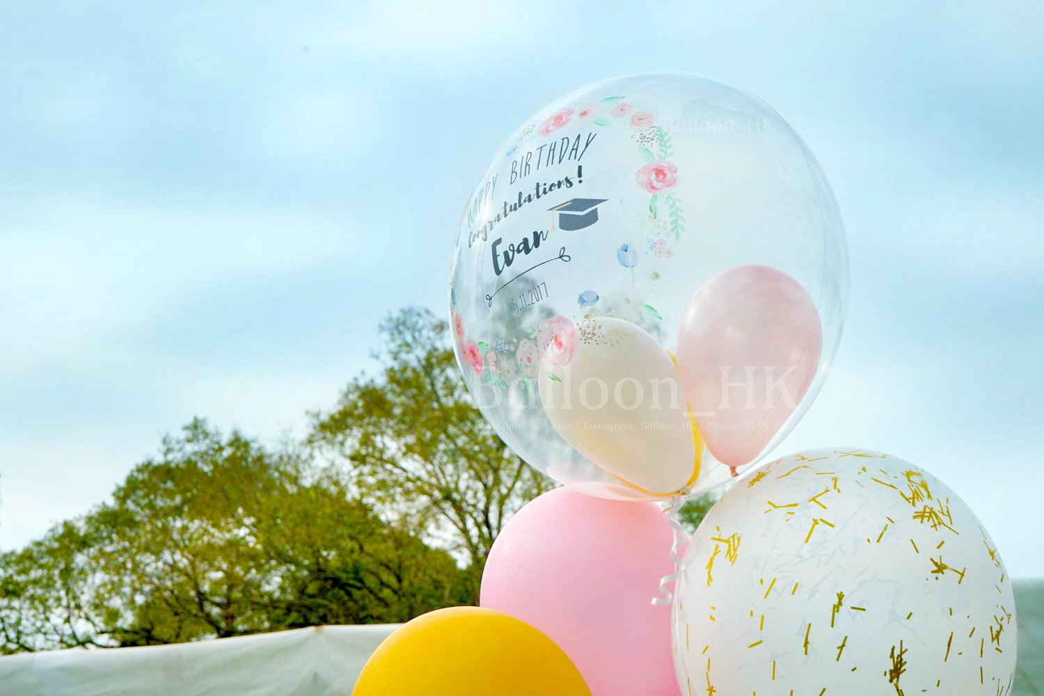 水晶波中波|畢業氣球| Message氣球|BALLOON HK 氣球專門店