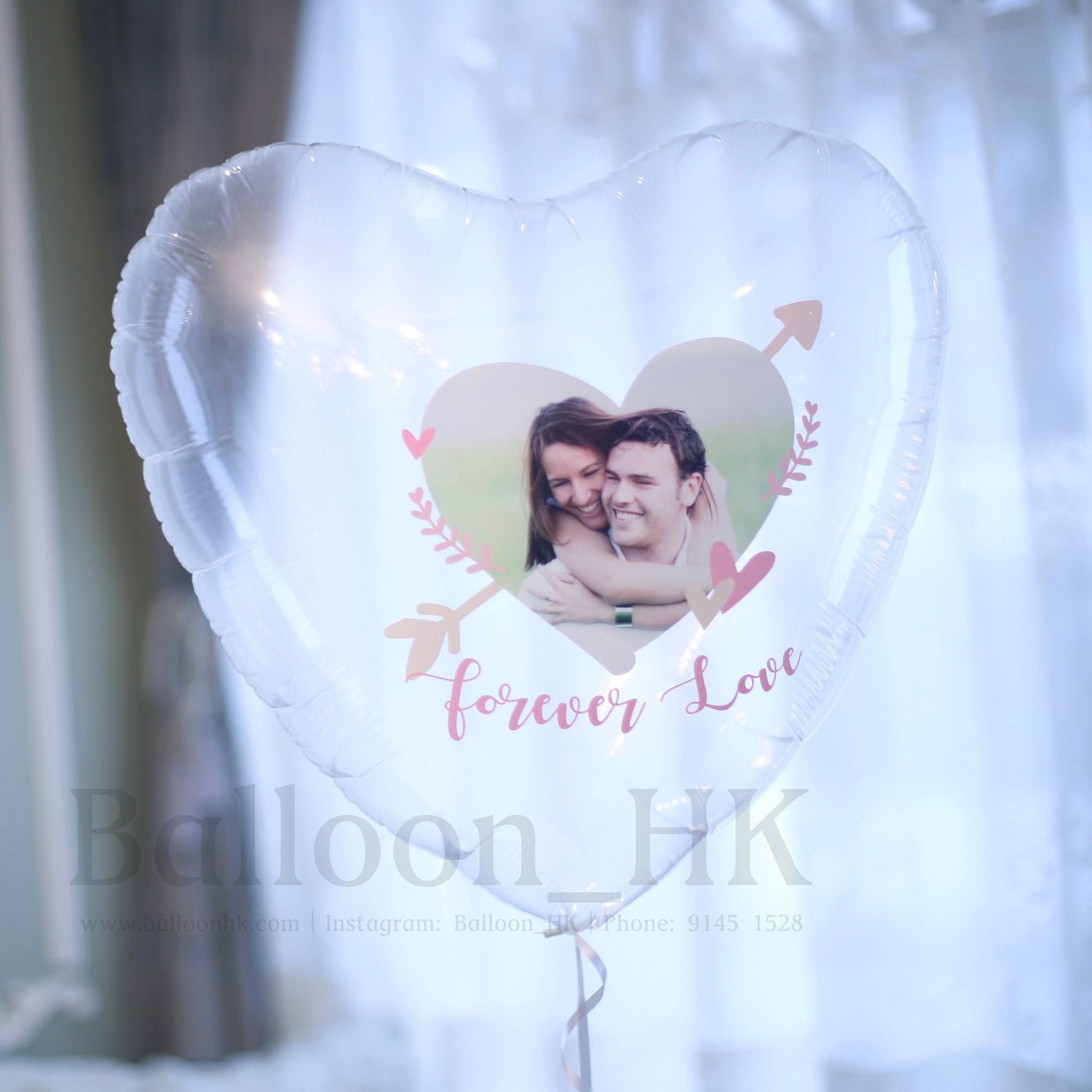 透明心形氣球|相片氣球 |情人節氣球| BALLOON HK 氣球專門店