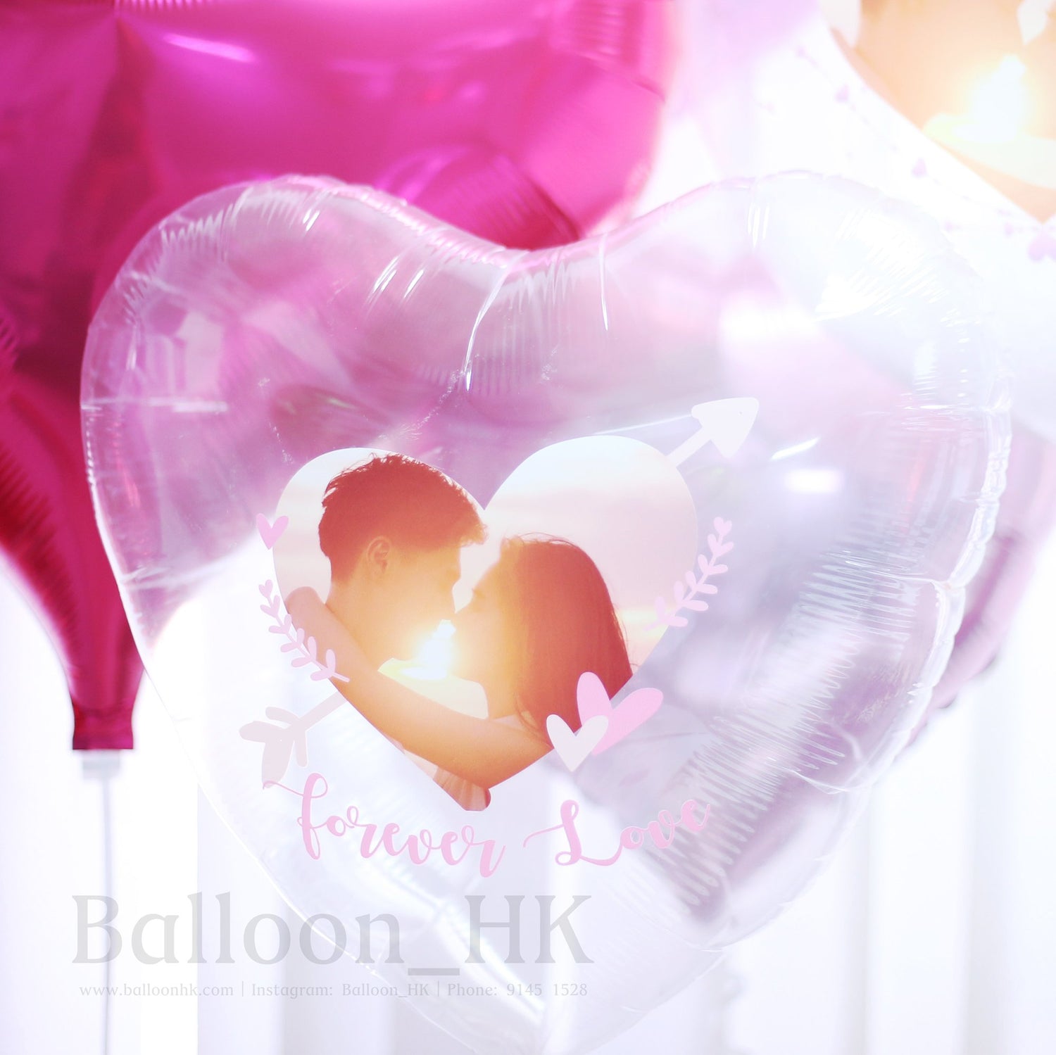 透明心形氣球|相片氣球 |情人節氣球| BALLOON HK 氣球專門店