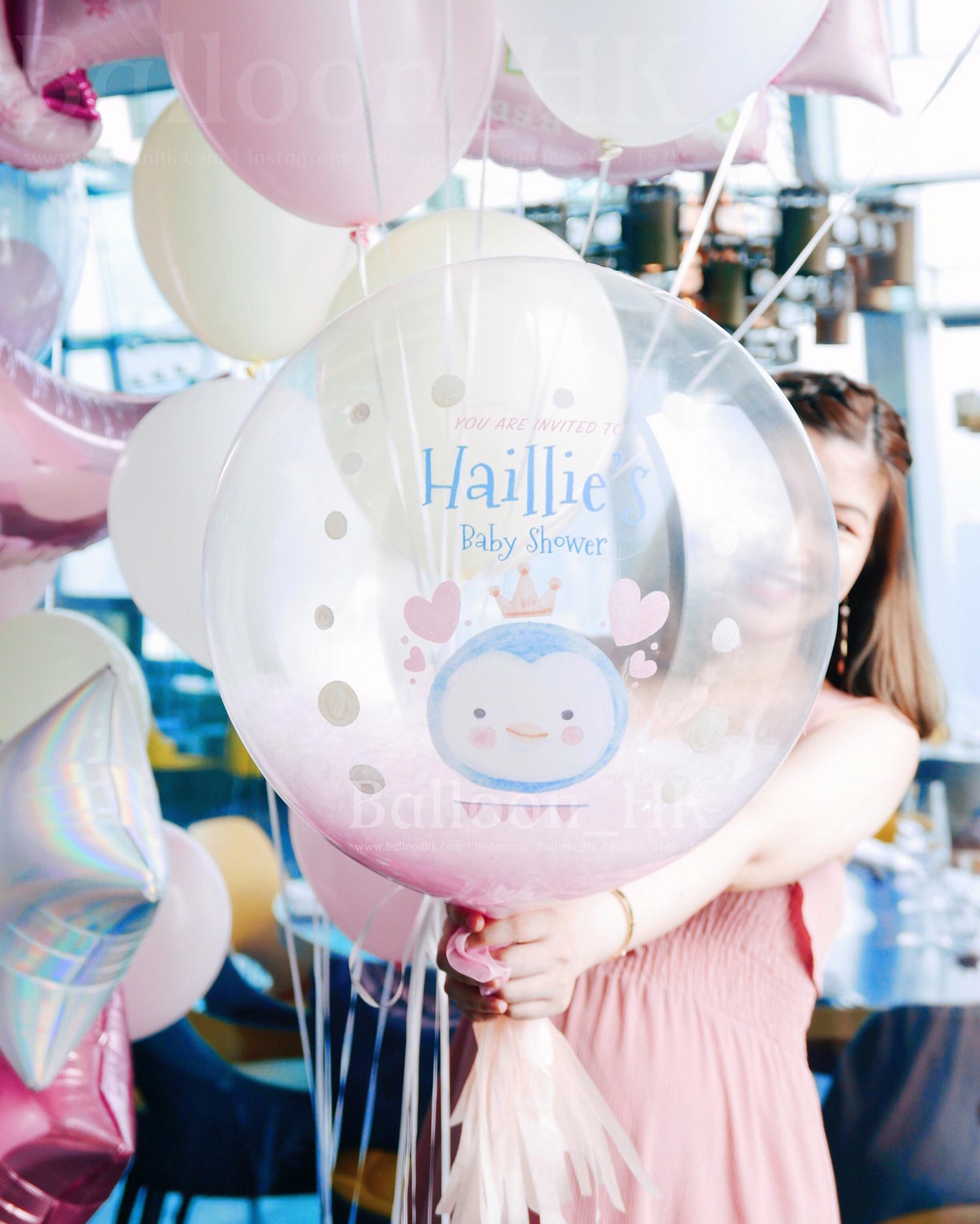 透明羽毛氣球|Message氣球|Baby Shower氣球|BALLOON HK 氣球專門店