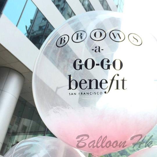 透明羽毛氣球|Logo印刷氣球|BALLOON HK 氣球專門店