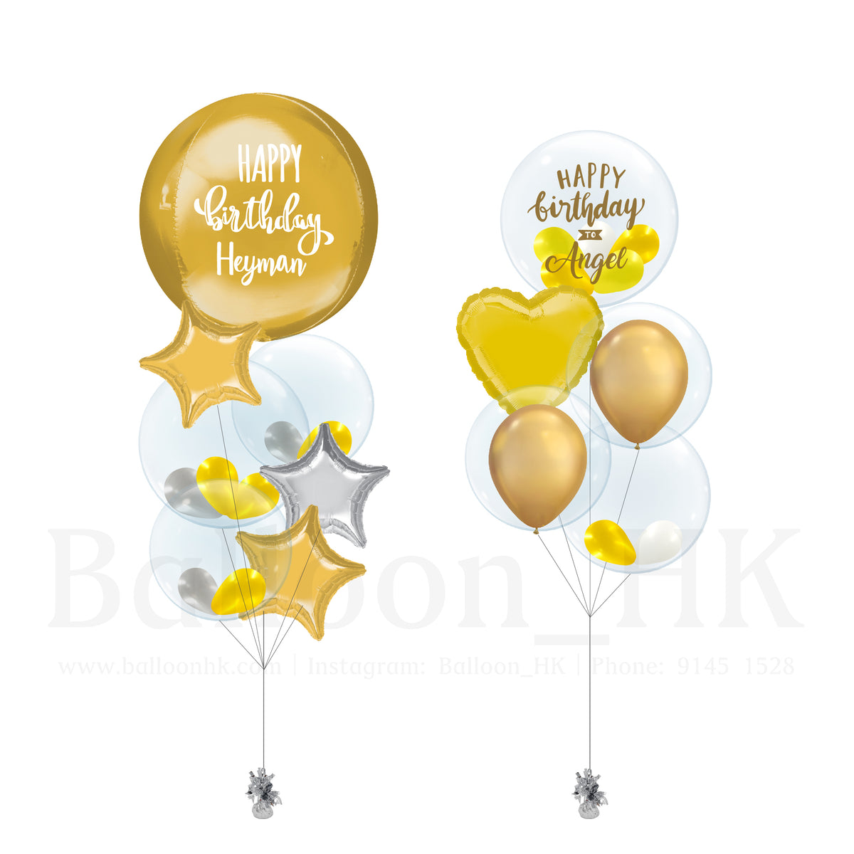 女神氣場|高端奢華生日氣球束|玫瑰金
