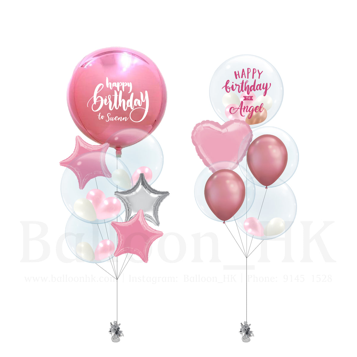 女神氣場|高端奢華生日氣球束|玫瑰金