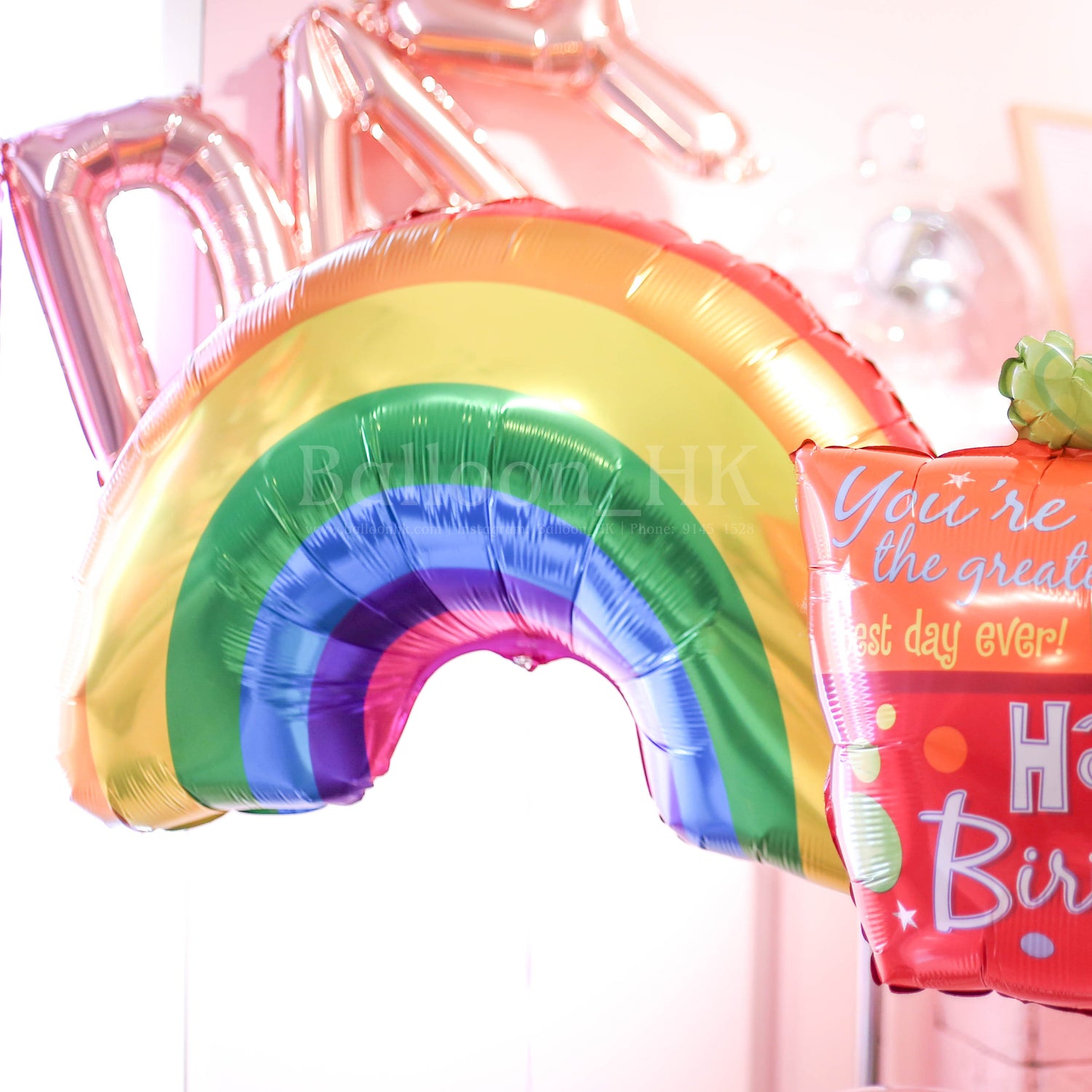 彩虹氣球 |氦氣球|錫紙氣球| BalloonHK