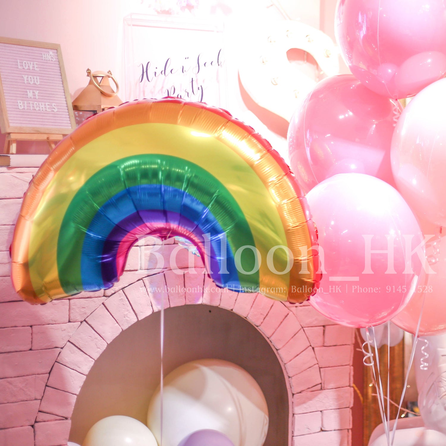 彩虹橋氣球 |氫氣球|錫紙氣球| BalloonHK