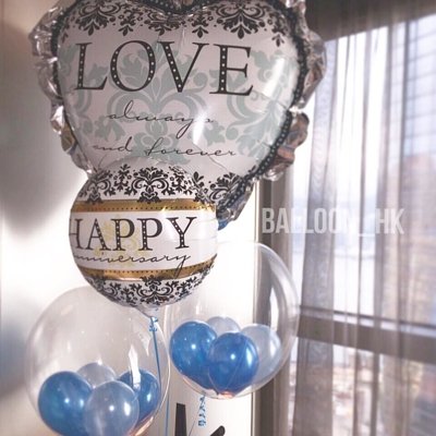 蕾絲大心心氣球 |氫氣球|氦氣球|錫紙氣球| BalloonHK