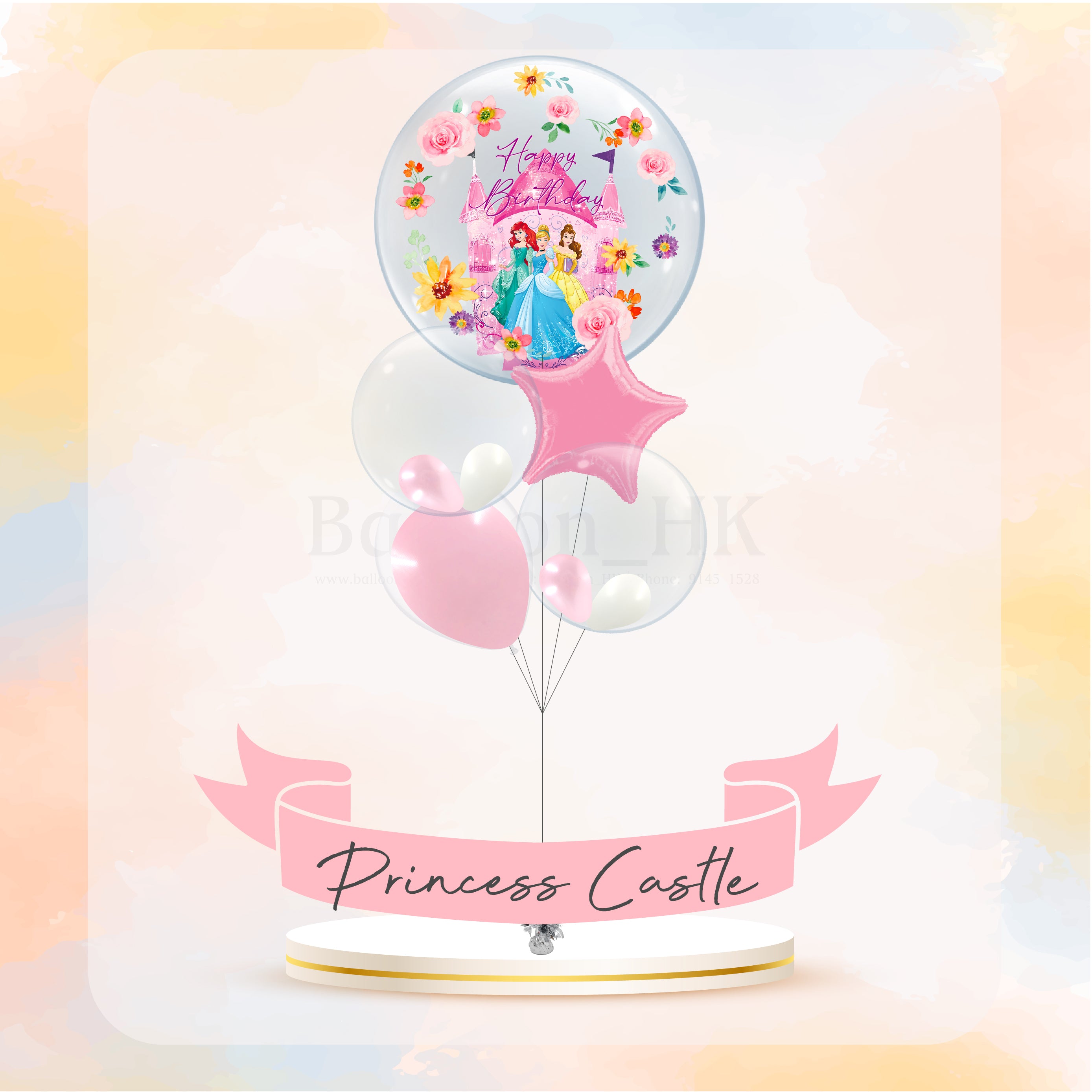Princess Castle 氣球束 6 (3天預訂)