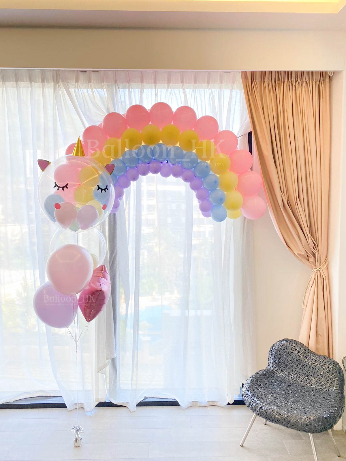 Unicorn氣球|彩虹氣球|派對佈置氣球|Balloon HK