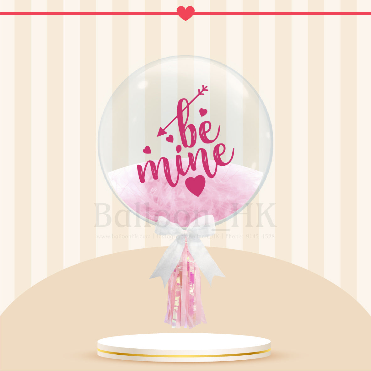 24" 情人節彩印水晶羽毛波 + 裝飾