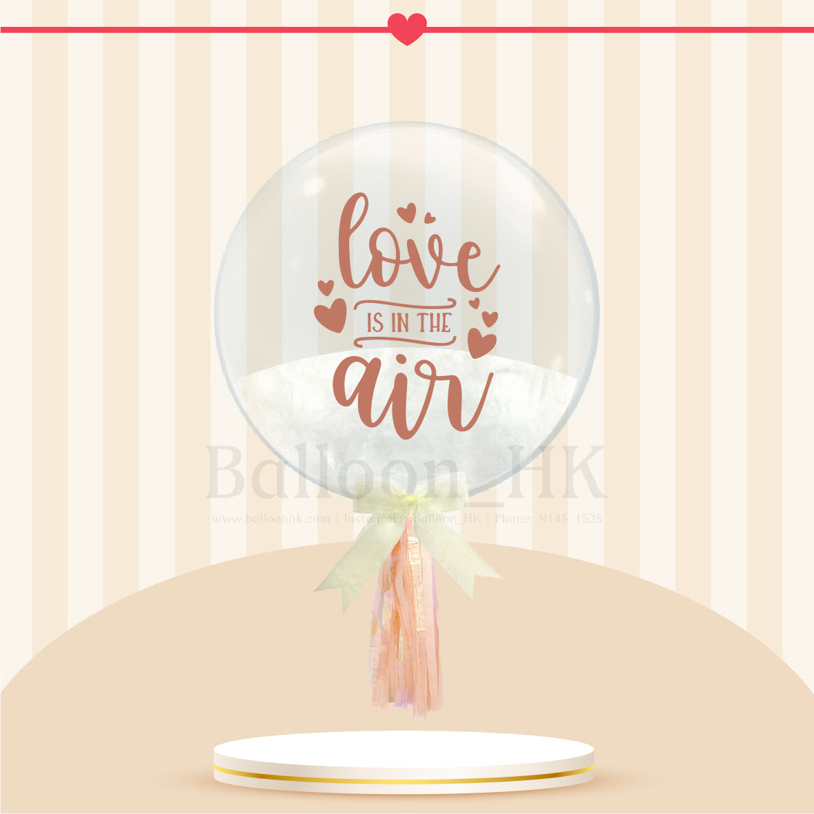 24" 情人節彩印水晶羽毛波 + 裝飾