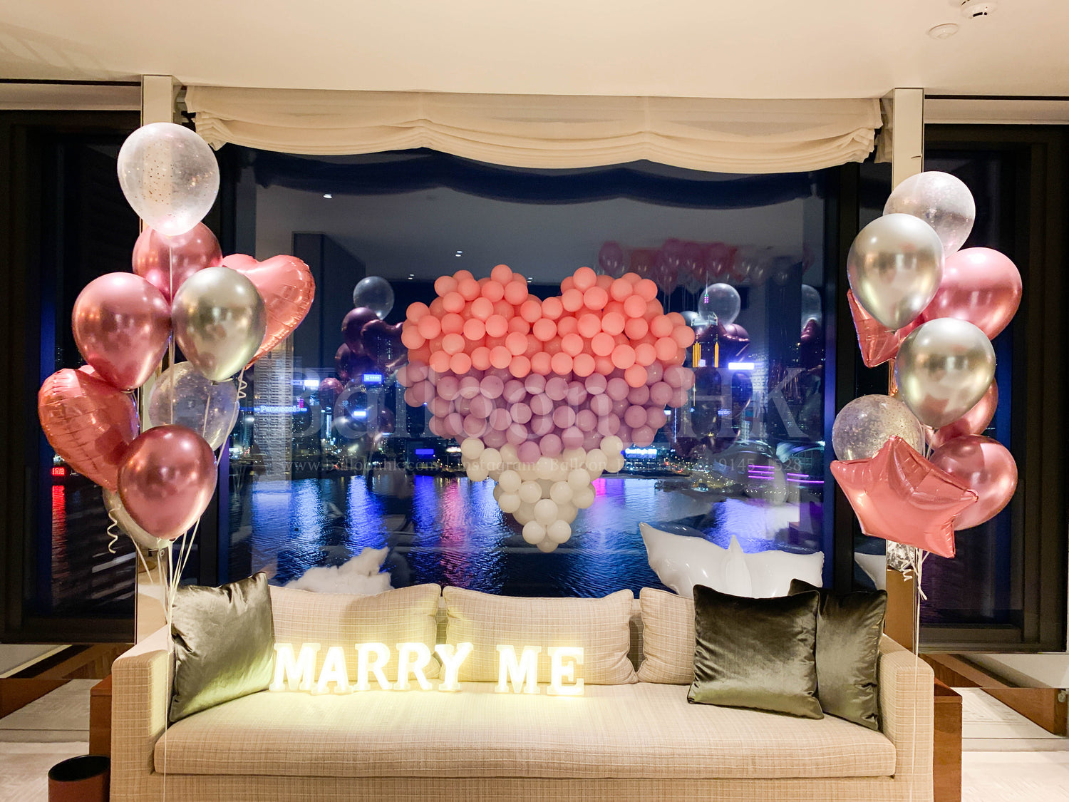 求婚氣球|酒店求婚佈置|求婚裝飾|BalloonHK