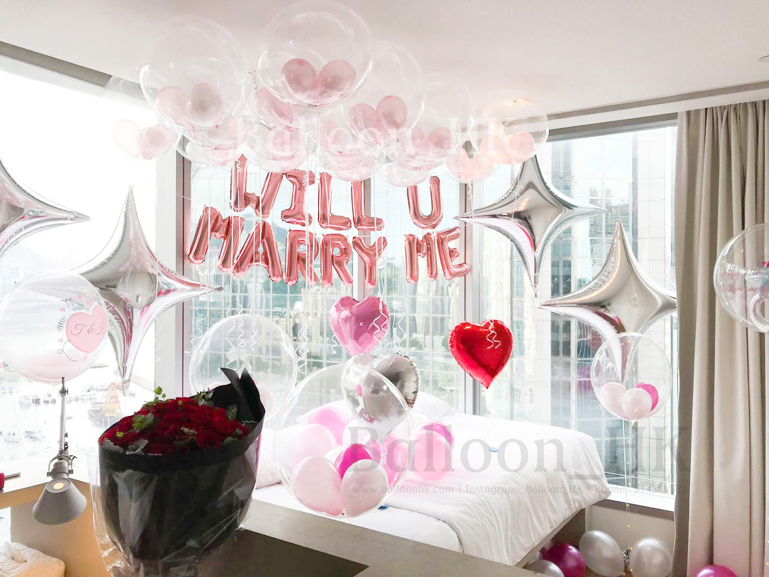 求婚氣球|酒店求婚佈置|求婚裝飾|Balloon HK