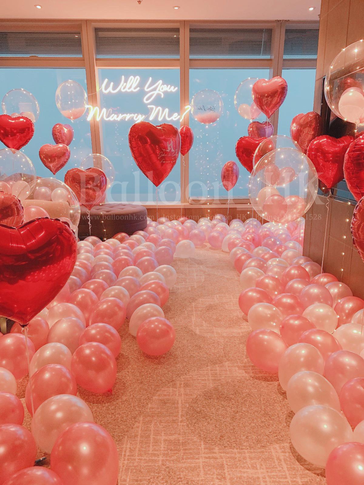 求婚氣球|酒店求婚佈置|求婚裝飾|Balloon HK